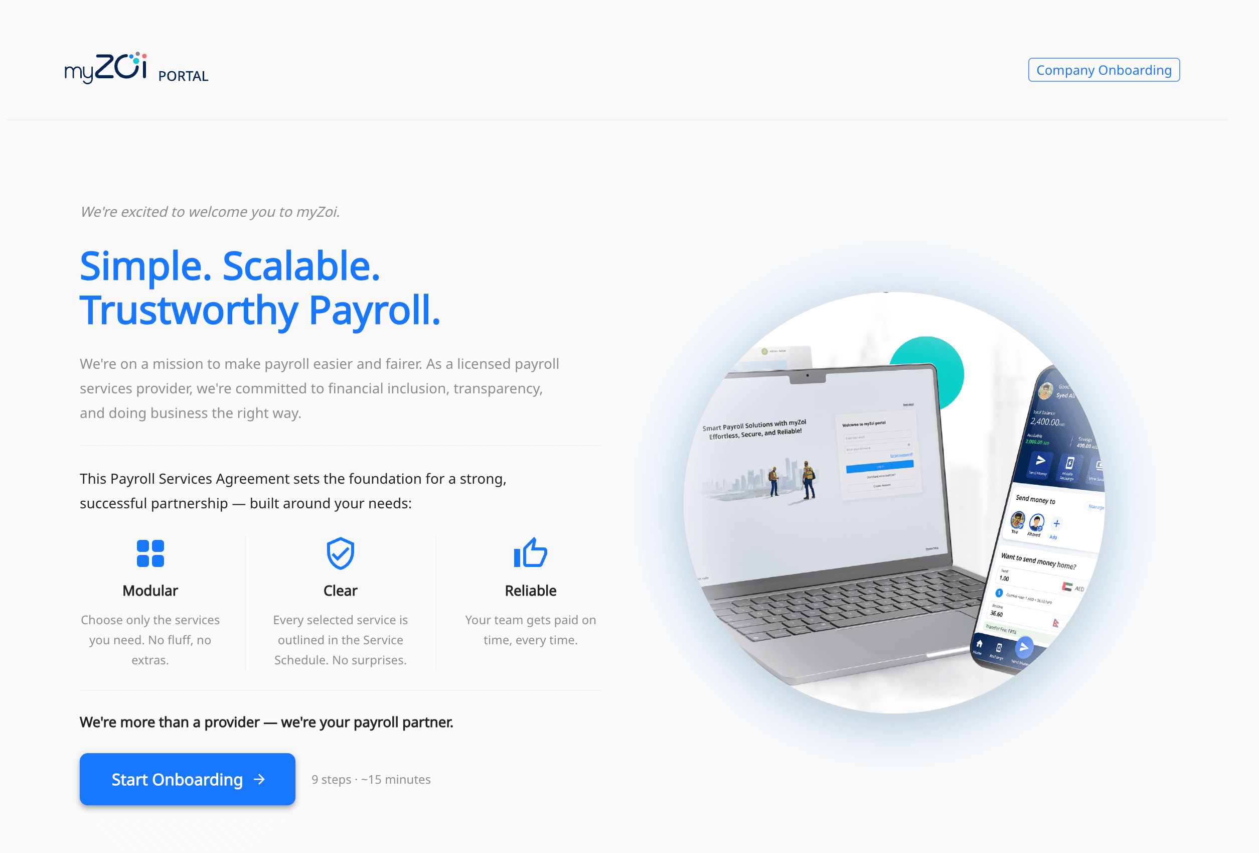 myZoi employer portal dashboard